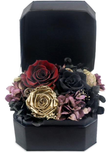 黑色乾燥花花盒