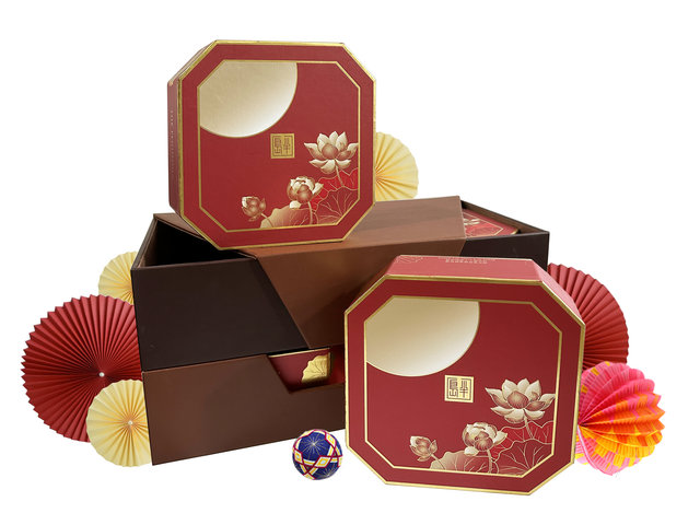 Mid Autumn Peninsula Moon Cake 4 Boxes In Deluxe Box Gift Set PB02
