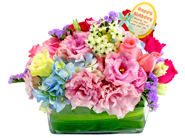 Birthday Present - Desktop Flower Basket 2 - L107639 Photo