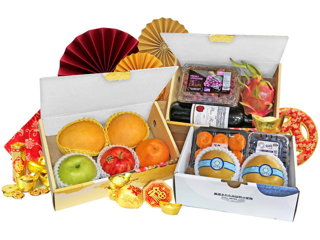 CNY Gift Hamper - Chinese New Year Fruit Gift Box GB27 - 2CFGB1216A5 Photo