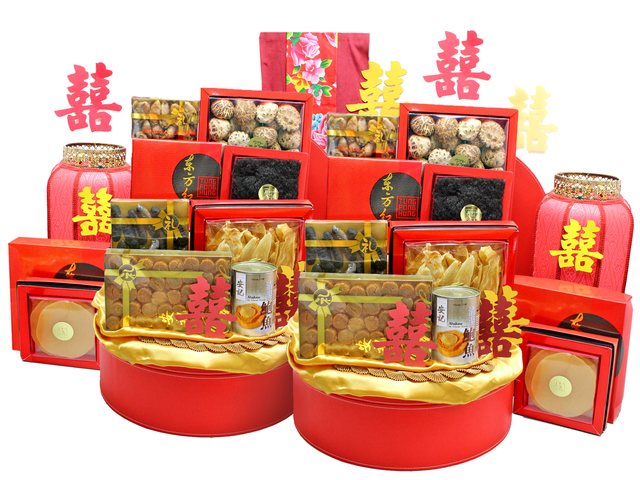 Chinese Bridal Basket - Chinese Style Dried Seafod Gift Baskets (1 pair) T18 - L36509867 Photo