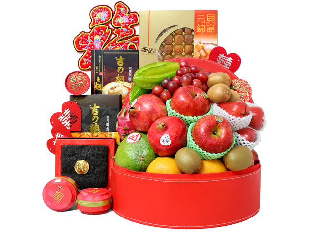 Chinese Bridal Basket - Chinese Style Dried Seafood & Fruit Gift Basket T27 - L36510928 Photo