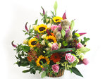 Florist Flower Arrangement Cute Desktop Flower w/ Teddy Florist Flower Arrangement L66642