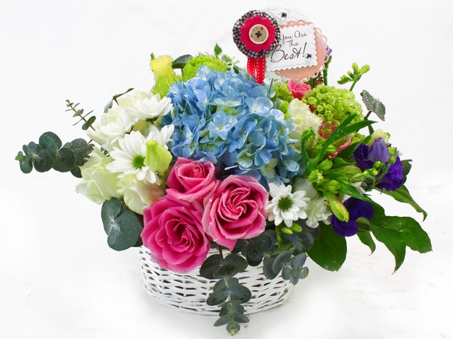 Florist Flower Arrangement - Desktop Flower Basket 1 - L33186