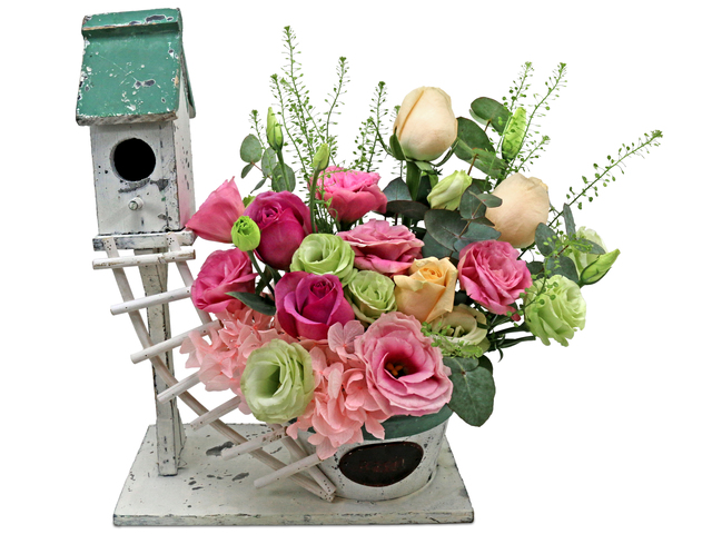 Florist Flower Arrangement - Mini bird house florist Decor AB11 - L76605659 Photo