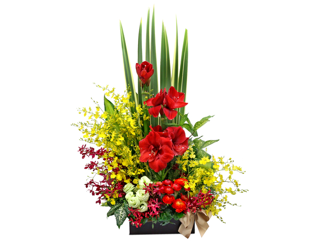 Florist Flower Arrangement - Red Amaryllis vase A13 - L76605199 Photo