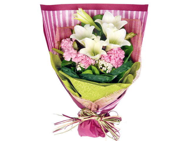 Florist Flower Bouquet - Carnation Lily (C) - P15808 Photo