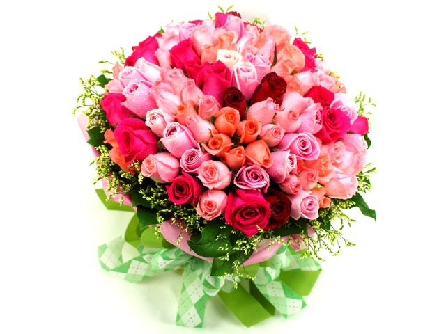 Florist Flower Bouquet - Fancied in Pink (99 Rose Bouquet) - P6644 Photo