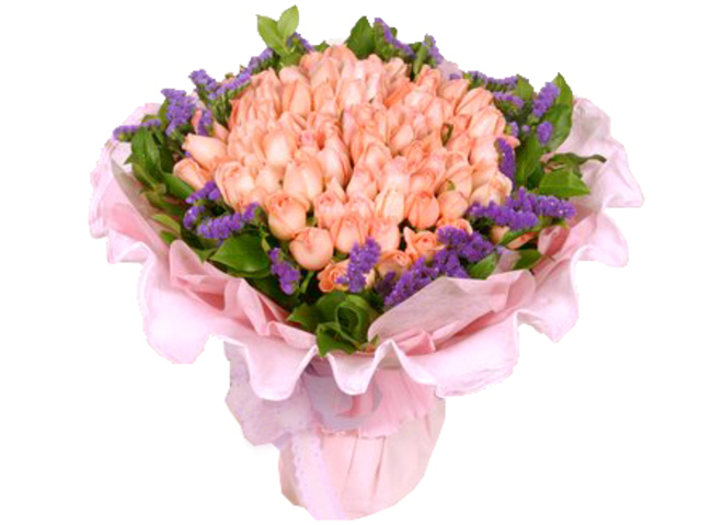 Florist Flower Bouquet - Flourished in Pink (99 Rose Bouquet) - P4689 Photo
