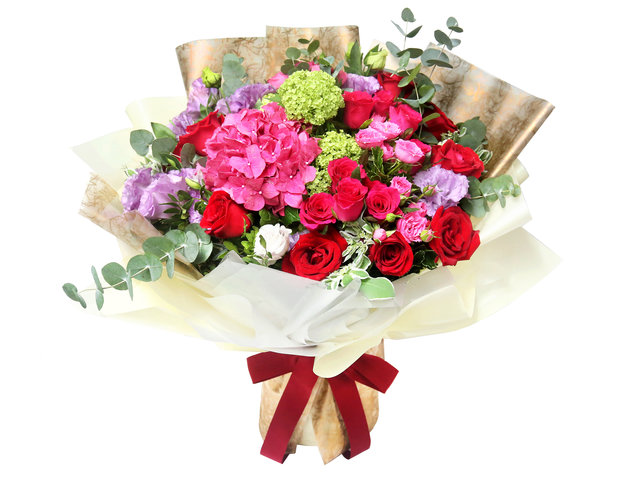 Florist Flower Bouquet - Hydrangea Rose Flowers Shop Bouquet QW04 - BT0601A2 Photo