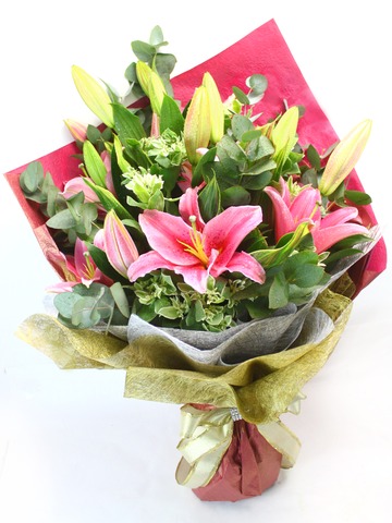 Florist Flower Bouquet - Sorbonne Lilies Bouquet - L27476