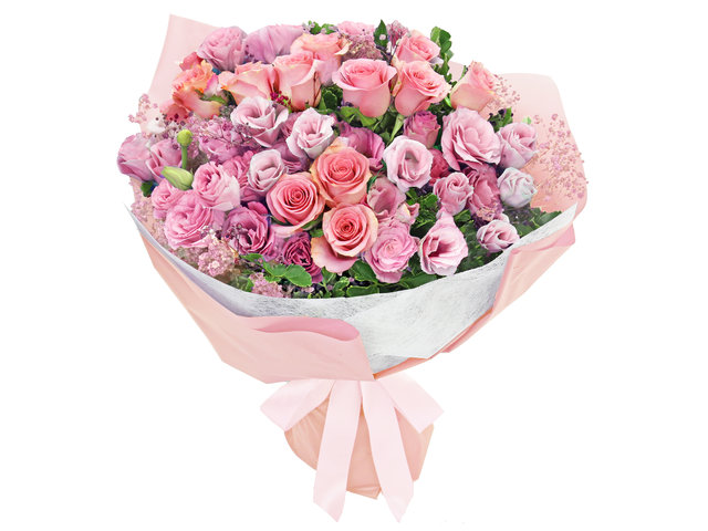 Florist Flower Bouquet - Valentine's Pink Rose Bouquet - BV2S0212A1 Photo
