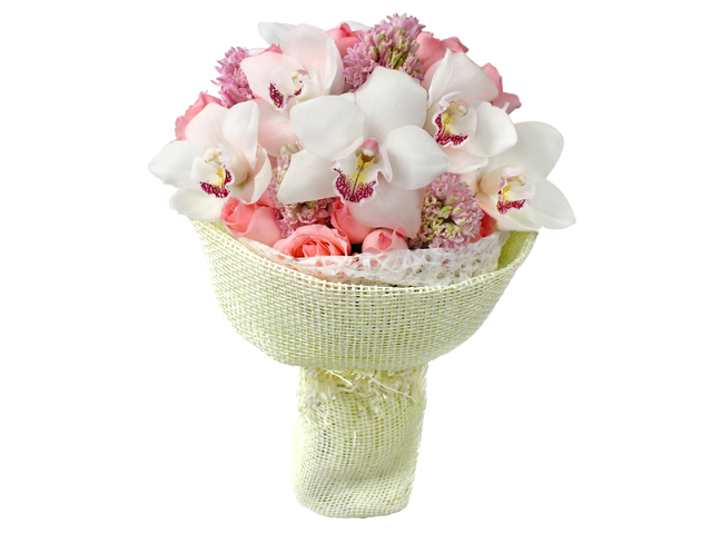 Florist Flower Bouquet - White Cymbidium bouquet02 - L0199134 Photo