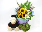 Florist Gift Set Sun Graduation Flower Bouquet Sheep doll Florist Gift Set L19858