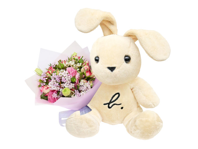 Florist Gift Set - Valentine's Day Agnes b Lapin Plush With Flower Bouquet AB01 - VAB0213B1 Photo