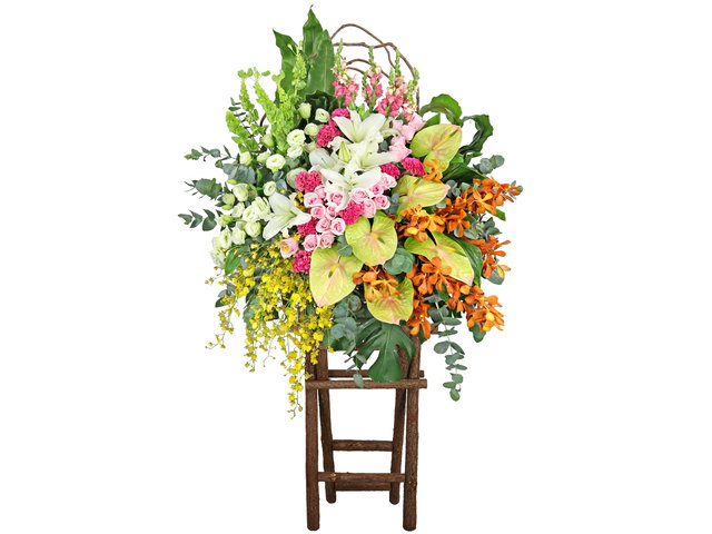 Flower Basket Stand - Congratulations Florist Stand MD05 - L9985 Photo