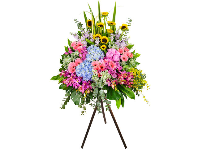 Flower Basket Stand - Flower Shop Peony basket stand A3 - PY1105A8 Photo