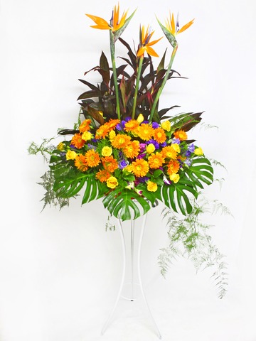 Flower Basket Stand - Grand Opening 3 flower basket  - L17124