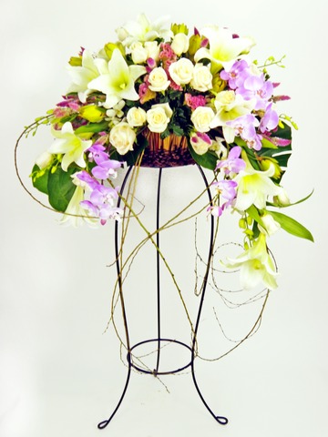 Flower Basket Stand - Purple Blessings flower basket - P2651