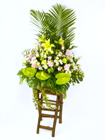 Flower Basket Stand - Stairway of Hope flower basket - P9141