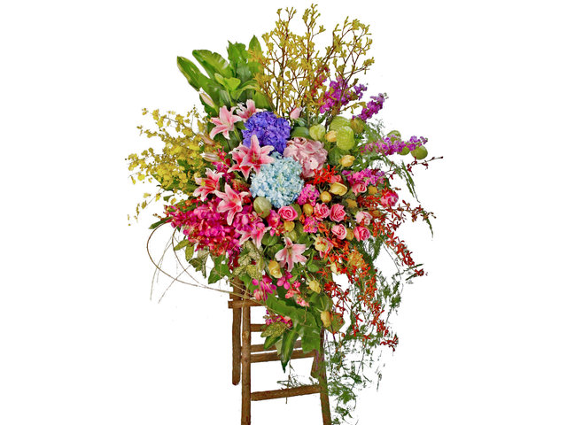Flower Basket Stand - The bright Garden Opening Flower Baskets B1 - L80265 Photo