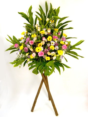 Flower Basket Stand - Warm Blessings flower basket - P17226