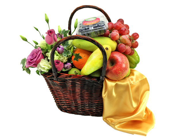 Fruit Basket - Pretty flower n fruit basket A5 - L05528 Photo