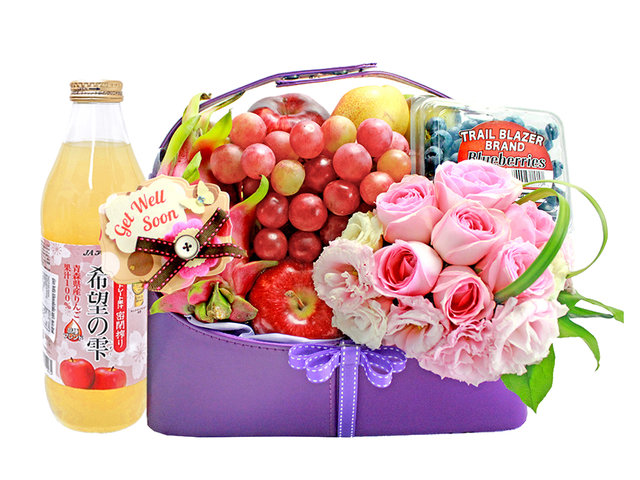 Fruit Basket - Recovery Fruit Hamper With Flower 8 - L143405 Photo