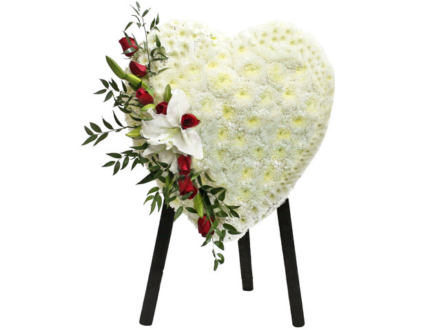 Funeral Flower - Full Closed Heart Stand 23 - L53391 Photo