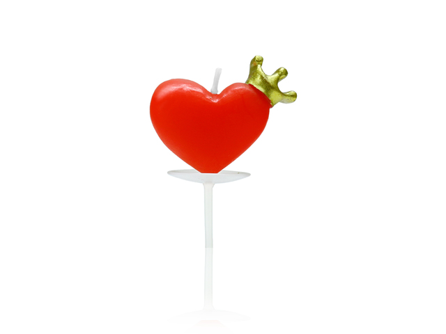 Gift Accessories - Candle - Heart shape in red with crown - L36668974 Photo
