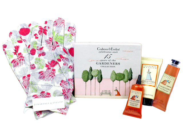 Gift Accessories - Crabtree & Evelyn Gardeners Hand Care Set with Floral Print Moisturising Cotton Gloves - L3105839 Photo