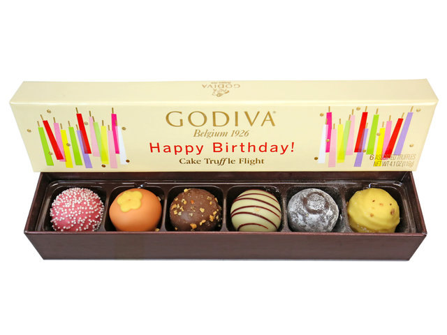 Gift Accessories - GODIVA Happy Birthday Cake Truffle Flight - L8842 Photo