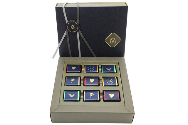 Gift Accessories - MAISON XXII Assorted Chocolate Gianduja  Box 9pc - AY0719A2 Photo