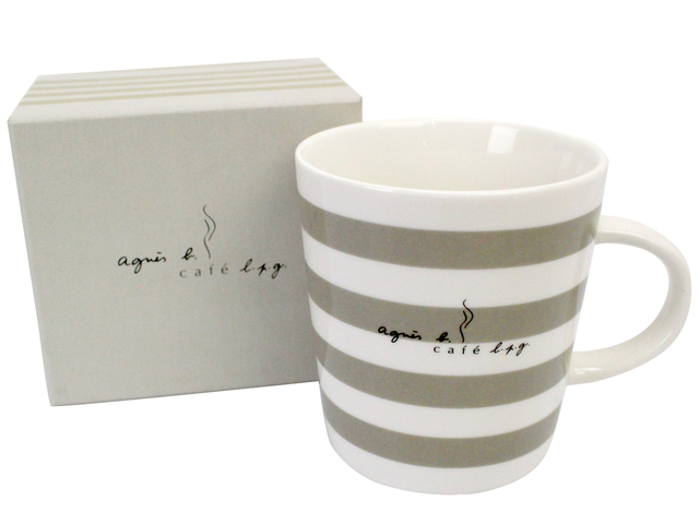 Gift Accessories - agnès b. CAFE L.P.G Coffee Mug (Grey Stripped) - L36509556 Photo