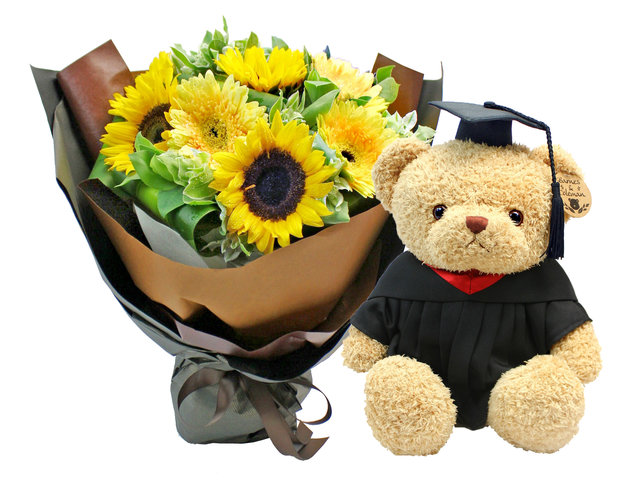 Graduation Flower n Gift - Graduation Flower With Teddy Combo Set CG01 - L1179463 Photo