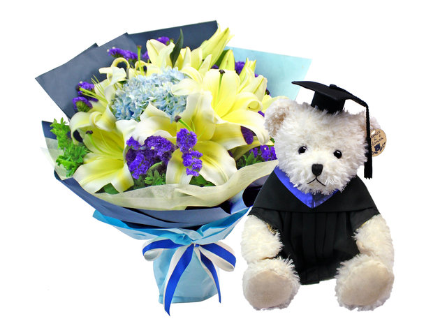Graduation Flower n Gift - Graduation Flower With Teddy Combo Set CG02 - L1179554 Photo