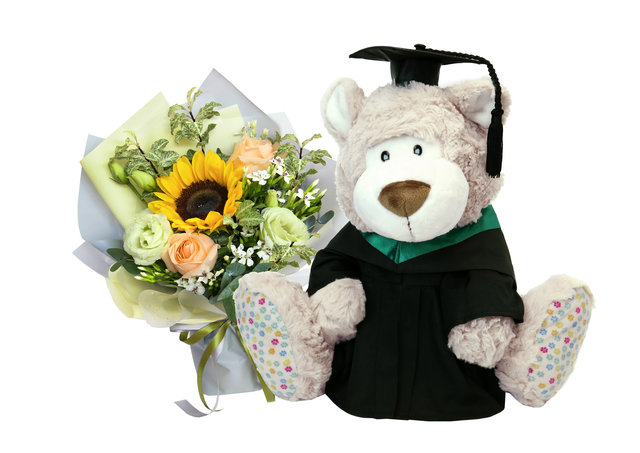 Graduation Flower n Gift - Graduation Flower With Teddy Combo Set CG05 - GC0630A3 Photo