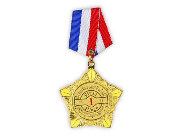Handmade Memorabilia - School/Corporate/Government/Dinner party gold star custom award medal - L44000097 Photo