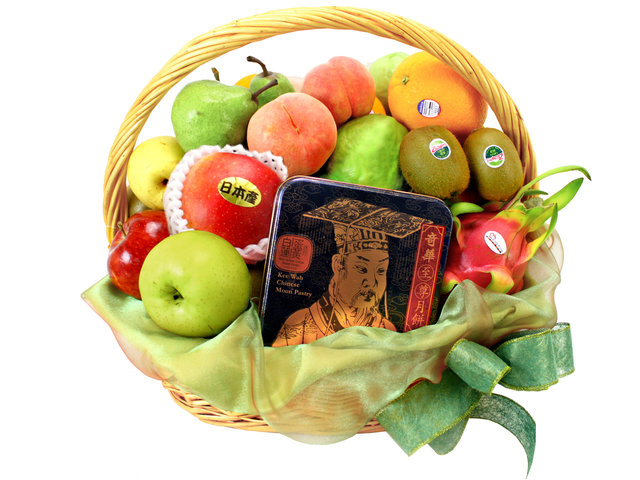 Mid-Autumn Gift Hamper - Mid Autumn Kee Wah Mooncake With Fancy Fruit Hamper FH199 - L11436 Photo