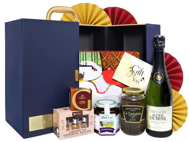 Mid-Autumn Gift Hamper - Mid Autumn Premium Fine Wine And Food Gift Leather Box with Handle MA06 - MH0905A1 Photo