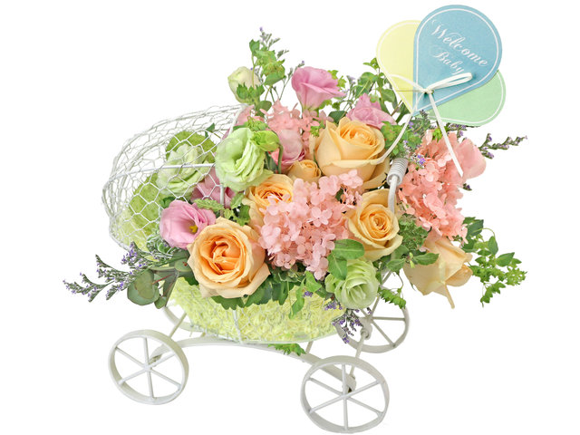 New Born Baby Gift - French florist arrangement A21 - L76606488 Photo