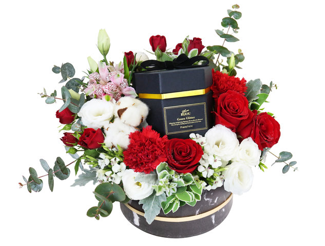 Order Flowers in Box - Francfranc Stone Fragrance With Roses Flower Box - SE0330A1 Photo