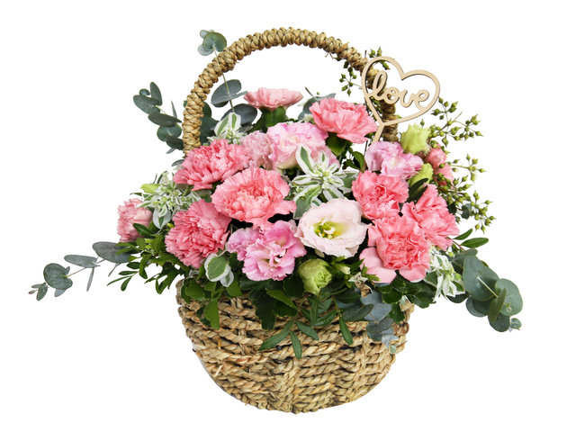 Order Flowers in Box - Mother's Day Flowers Carnation Flower Basket M02 - MR0425A4 Photo
