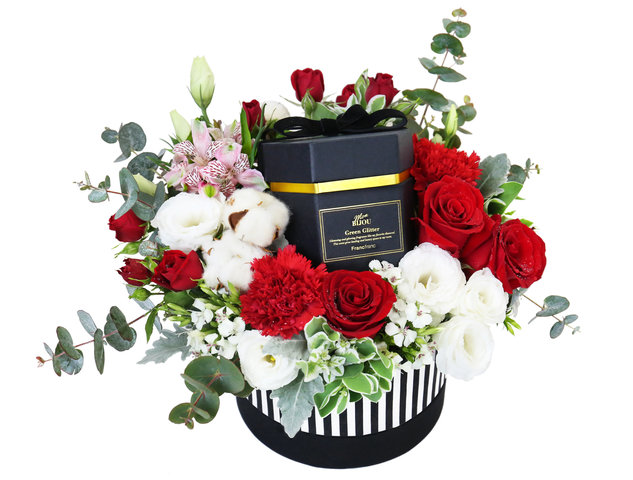 Order Flowers in Box - Valentine's Day Francfranc Stone Fragrance With Roses Flower Box - VB20107A1 Photo