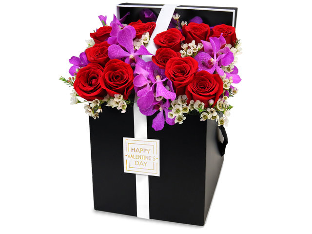 Order Flowers in Box - Valentine's Day gift box flowers PD33 - VB20126A2 Photo