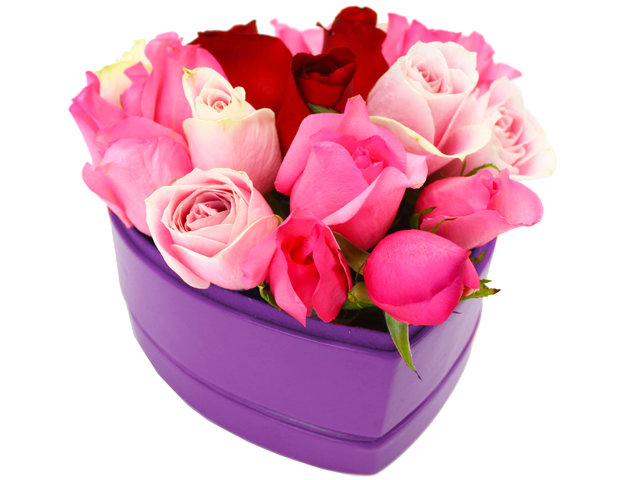 Order Flowers in Box - Valentine's box - 16 roses Z - VB20206A1 Photo