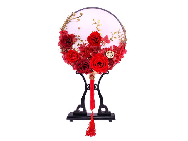 Preserved Forever Flower - Chinese Wedding Preserved Flower Bridal Bouquet Table Décor 0417A1 - PT0417A1 Photo