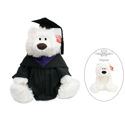 Teddy Bear n Doll - Gund Classic White Graduation Teddy Bear - L77778022 Photo
