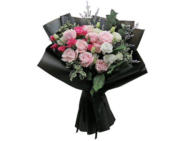 Valentines Day Flower n Gift - Pink rose florist bouquet  RD37 - L76604634b Photo