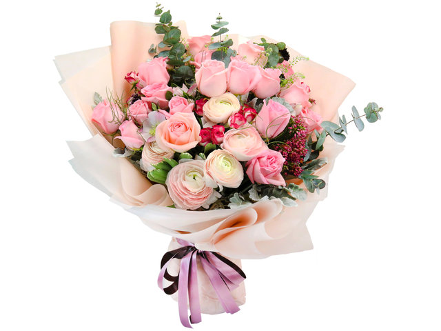 Valentines Day Flower n Gift - Valentine's Pink rose florist gift PL08 - BV2S0117A2 Photo